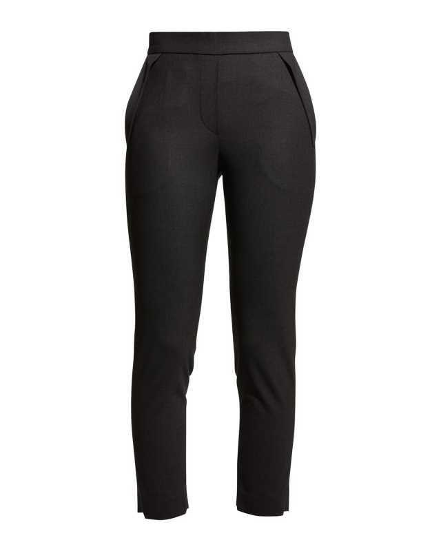 Mid-Rise Straight-Leg Ankle Trousers